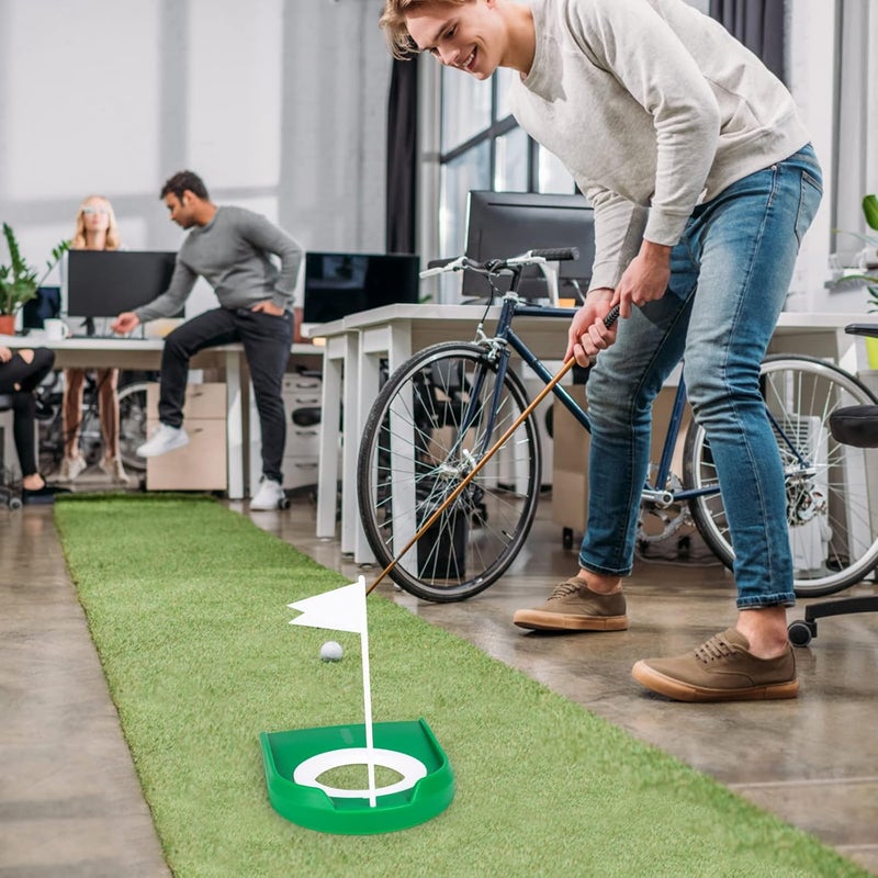 Eaezerav Golf Putting Cup with Flag Practice Training Aids Plastic Golf Putting Hole for Kids Adults Home Office Garage Yard Indoor Outdoor Practice Putting Cup - Image 5